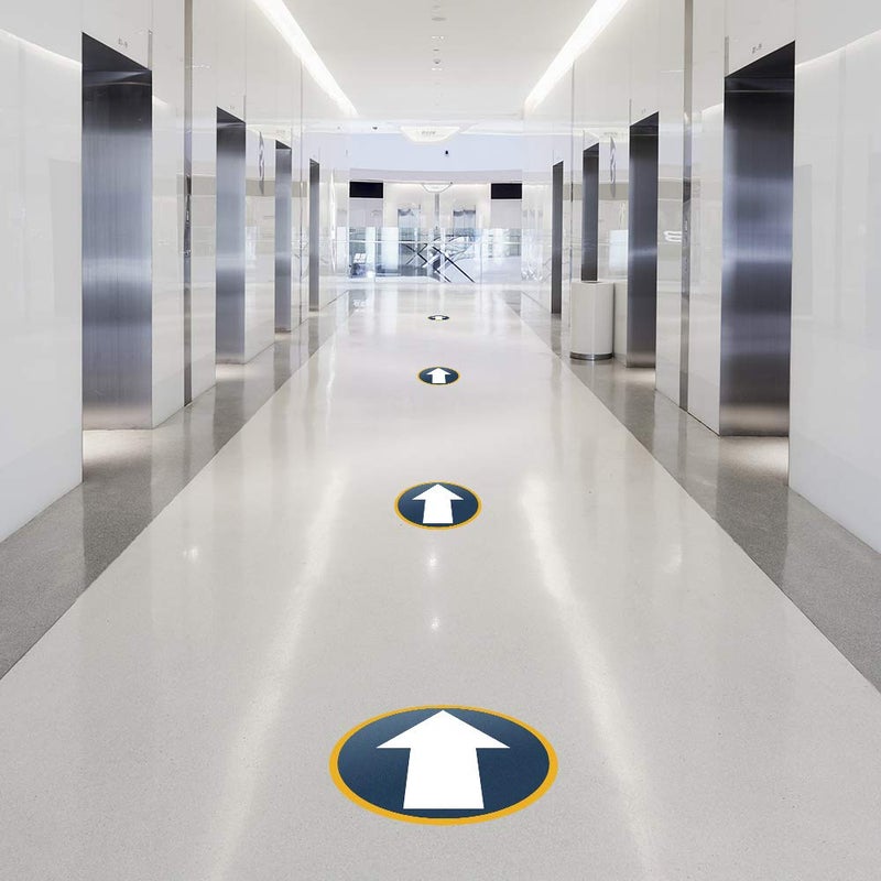 EVQ 10 PCS Arrow Floor Sticker Directional Floor Decal Vinyl Sign Non-Slip Removable Reusable Commercial Grade Sign - Image 2